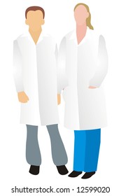 art illustration: a couple of pharmacists