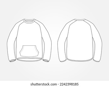 Art illustration design clothes concept fashion wear isolated mock up of crewneck sweater pocket