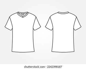 Art illustration design clothes concept fashion wear isolated mock up of male t shirt v neck 
