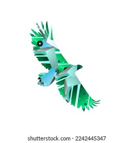 art illustration design concept background landscape icon bird fly with painting colorful artwork crystal