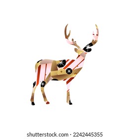 art illustration design concept background landscape icon deer with painting colorful artwork 