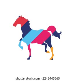 art illustration design concept background landscape icon horse with painting colorful artwork 