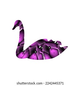 art illustration design concept background landscape icon swan with painting colorful artwork crystal