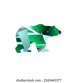 art illustration design concept background landscape icon bear panda with painting colorful artwork crystal