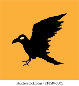 Art illustration design concept colorful icon symbol logo of crow