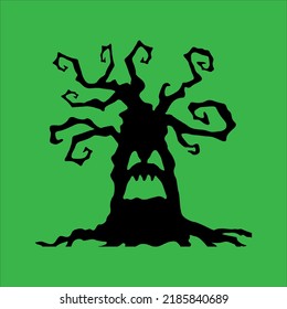 Art illustration  design concept colorful icon symbol logo of tree scared