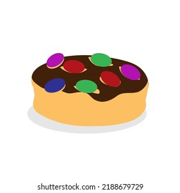 Art illustration design concept fast junk food seamless symbol logo of cake candy