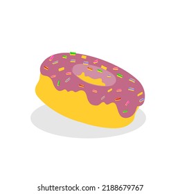 Art illustration design concept fast junk food seamless symbol logo of donut