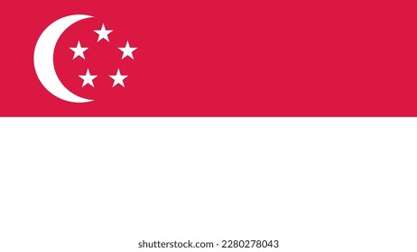 Concepto de diseño de ilustración de arte símbolo de bandera de nación plana país de Singapur