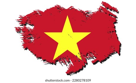 Art Illustration design concept flat nation flag sign symbol country of Vietnam