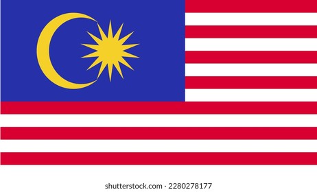 Art Illustration design concept flat nation flag sign symbol country of Malaysia