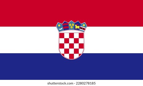 Art Illustration design concept flat nation flag sign symbol country of Croatia