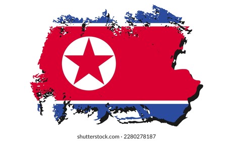 Concepto de diseño de ilustraciones de arte símbolo de bandera de nación plana país de Corea del Norte