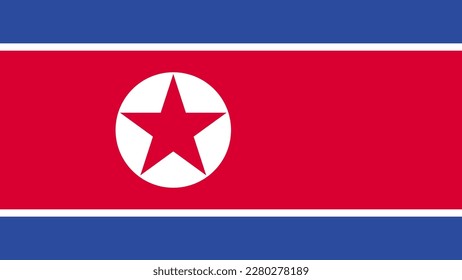 Art Illustration design concept flat nation flag sign symbol country of North Korea