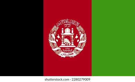 Art Illustration design concept flat nation flag sign symbol country of Afghanistan