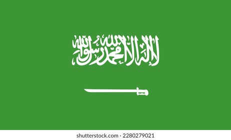 Concepto de diseño de ilustración de arte símbolo de bandera de nación plana país de Arabia Saudita