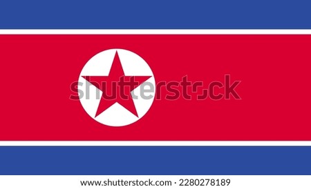 Art Illustration design concept flat nation flag sign symbol country of North Korea