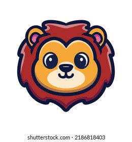 art illustration design concept mascot symbol icon head animal of lion