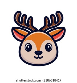 art illustration design concept mascot symbol icon head animal of deer