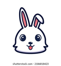 art illustration design concept mascot symbol icon head animal of rabbit