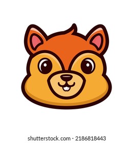 art illustration design concept mascot symbol icon head animal of squirrel chipmunk