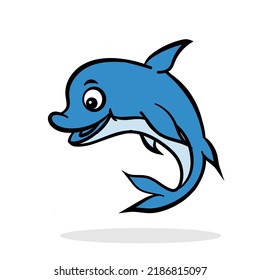 Art illustration design concept symbol icon animals of dolphin