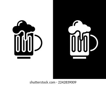 Design-Design für Kunstillustrationen Symbol schwarz-weißes Logo einzeln auf Bier