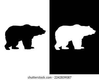 Art illustration design concpet icon black white logo isolated symbol of bear
