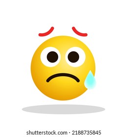 Art illustration Design Emoji face expression symbol emoticon of sad worry tears
