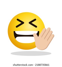 Art illustration Design Emoji face expression symbol emoticon of laugh with hand