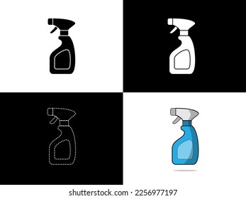 Icono de diseño de ilustraciones de arte con símbolo de concepto de silueta para rociador de botellas