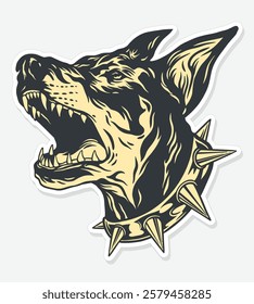 art illustration dog head roar clip art vector