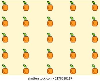 ilustración dibujo ilustración fondo de ilustración símbolo de icono de carácter de píxel diseño de patrones de frutos conjunto de concepto de naranja