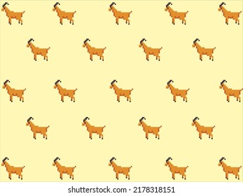 art illustration draw artwork background pixel character icon symbol design concept pattern set of goat animal 