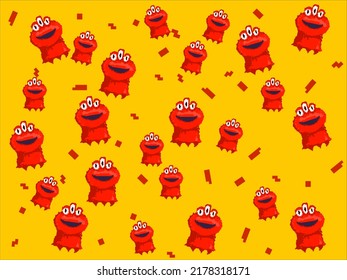 art illustration draw artwork background pixel character icon symbol design concept pattern set of monster alien 