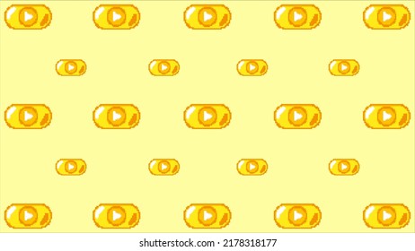 Zeichnen Sie Kunstgrafik-Hintergrund Pixelzeichen Symbol Symbol-Design-Konzept Set der Play-Taste