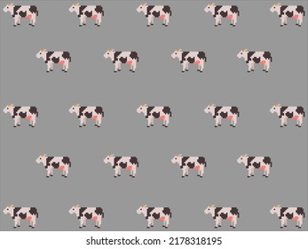 art illustration draw artwork background pixel character icon symbol design concept pattern set of cow animal