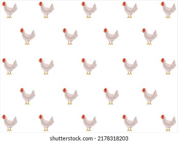art illustration draw artwork background pixel character icon symbol design concept pattern set of chicken cock animal