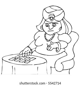 art illustration of a fortune-teller