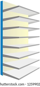 art illustration of a group of shelves