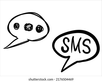art illustration hand draw vector symbol icon of chat notification social media bubble