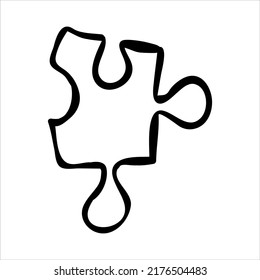ilustración de la mano dibujar símbolo vector icono del rompecabezas