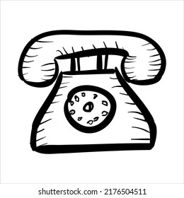 ilustración dibujar mano símbolo vector icono del teléfono