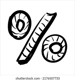art illustration hand draw vector symbol icon of percent sign