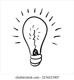 art illustration hand draw vector symbol icon of lamp light bulb illustration