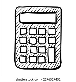 ilustración de la mano dibujar símbolo vector icono de la cuenta de calculadora
