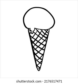 art illustration hand draw vector symbol icon of ice cream cone