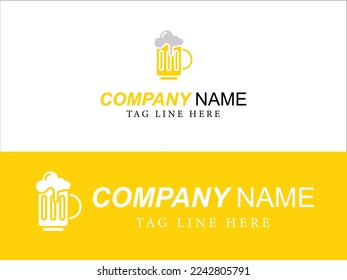 Art illustration icon design concept flat logo symbol emblem isolated vector of drink beer