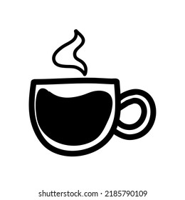Art illustration icon logo hand draw symbol design sketch of cup coffee glass