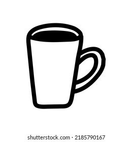 Art illustration icon logo hand draw symbol design sketch of glass coffee